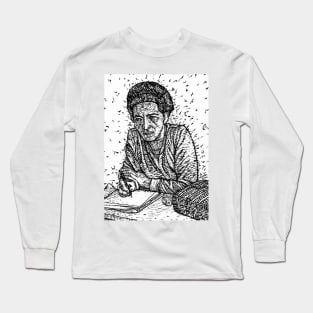 SIMONE DE BEAUVOIR ink portrait .1 Long Sleeve T-Shirt